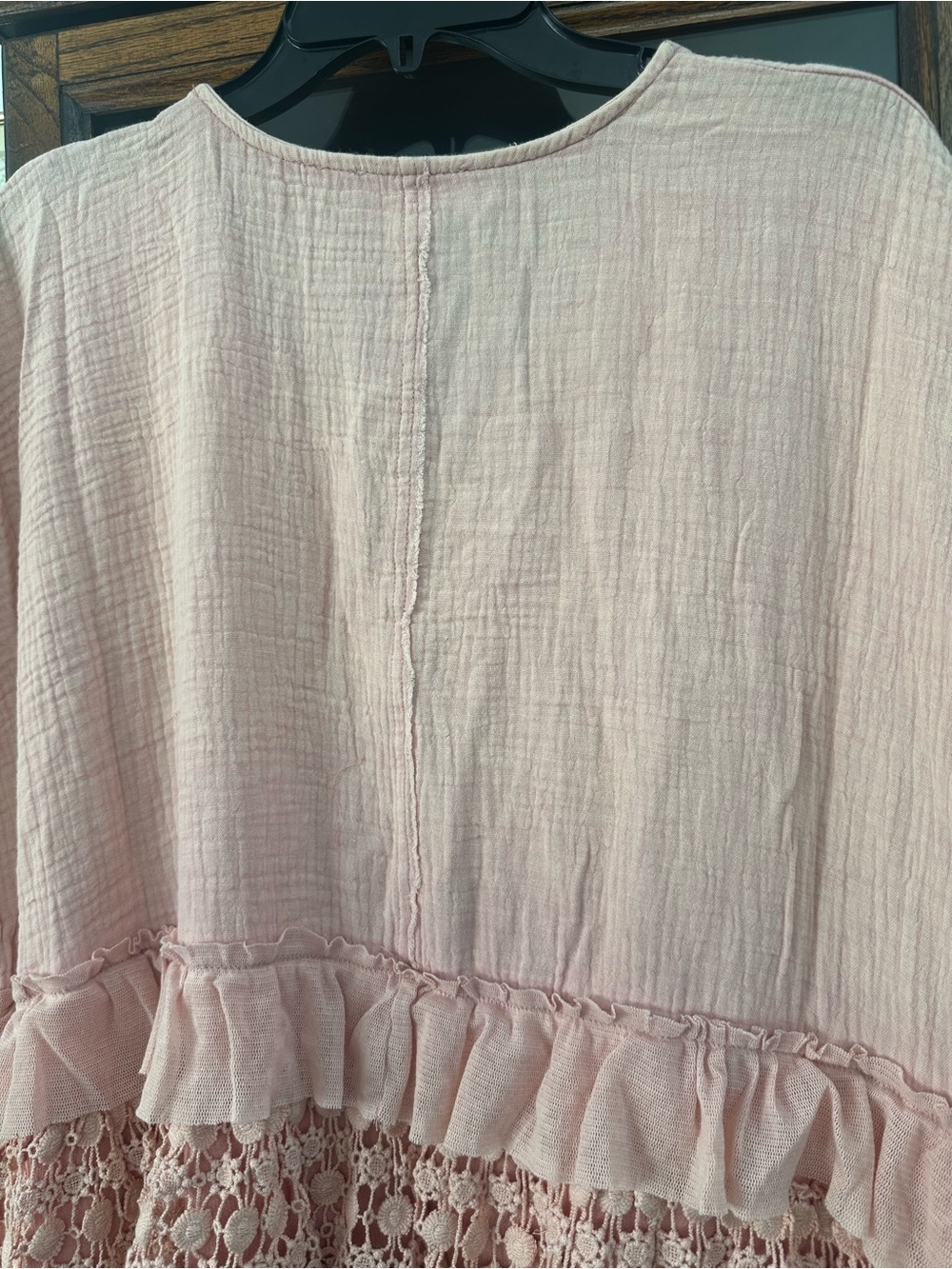 POL Dusty Blush Ruffle Tiered V-Neck Tunic - Picture 7 of 7